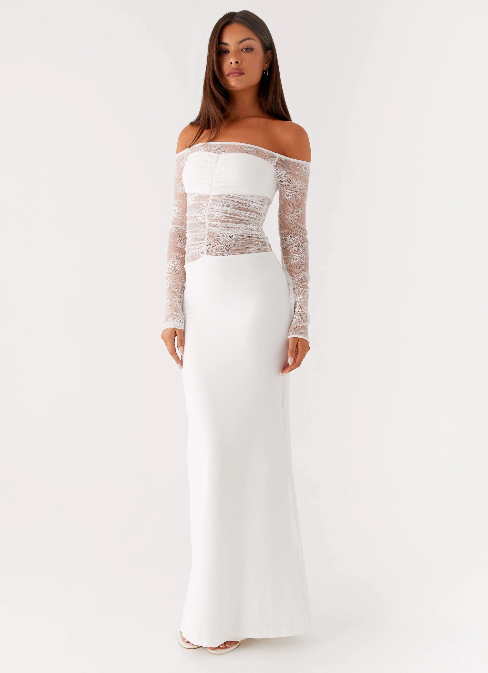 Bow Soft Fresh Motion Avi Maxi Dress - White