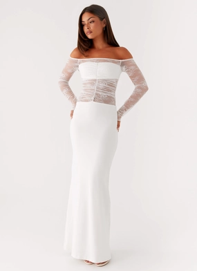 Avi Maxi Dress - White Silky Shape