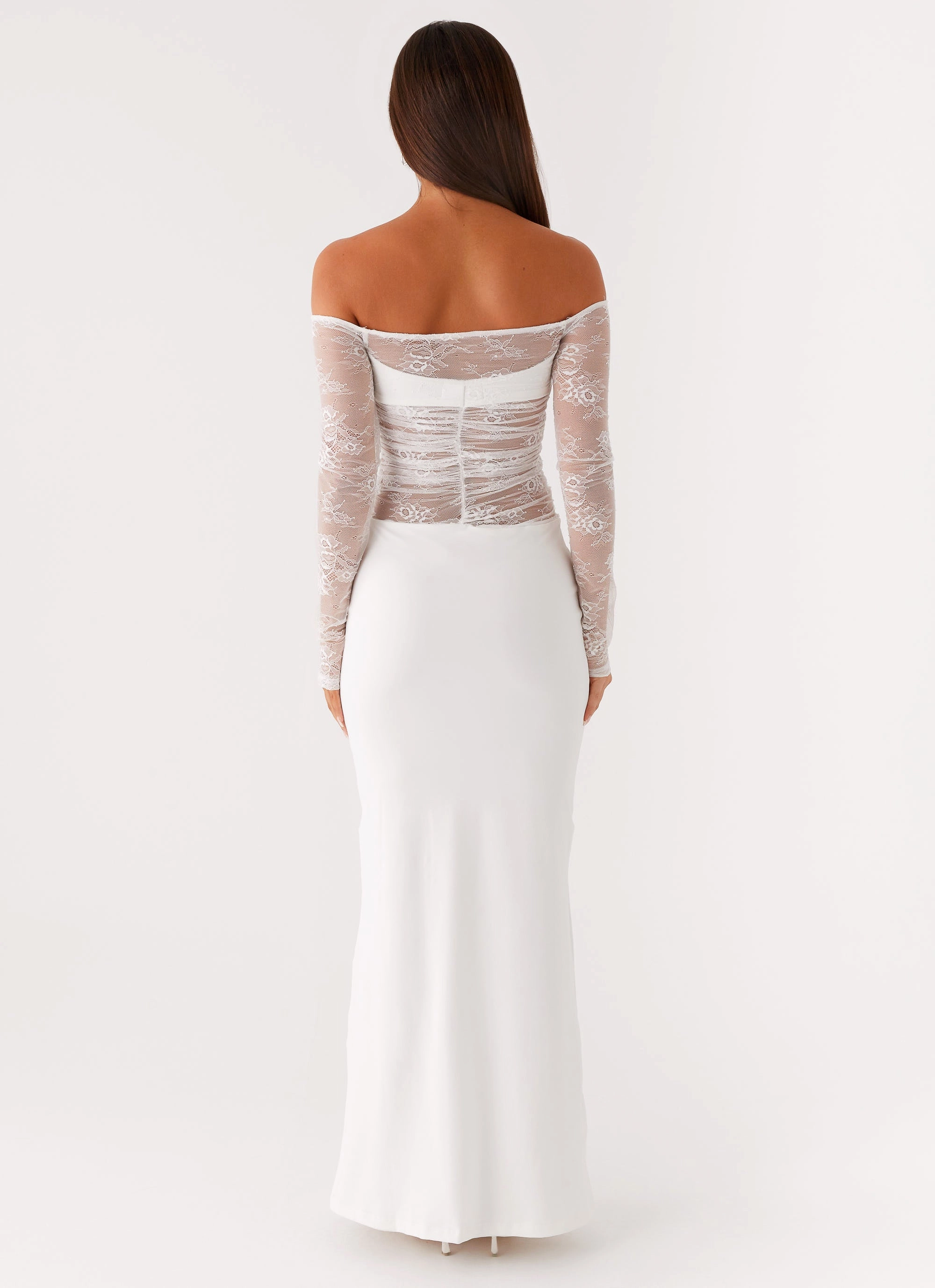 Avi Maxi Dress - White FlexibleClosure Zip Closure