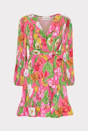 Effortless Pair Casual Pick Liv Tulip Rosette Pleated Dress