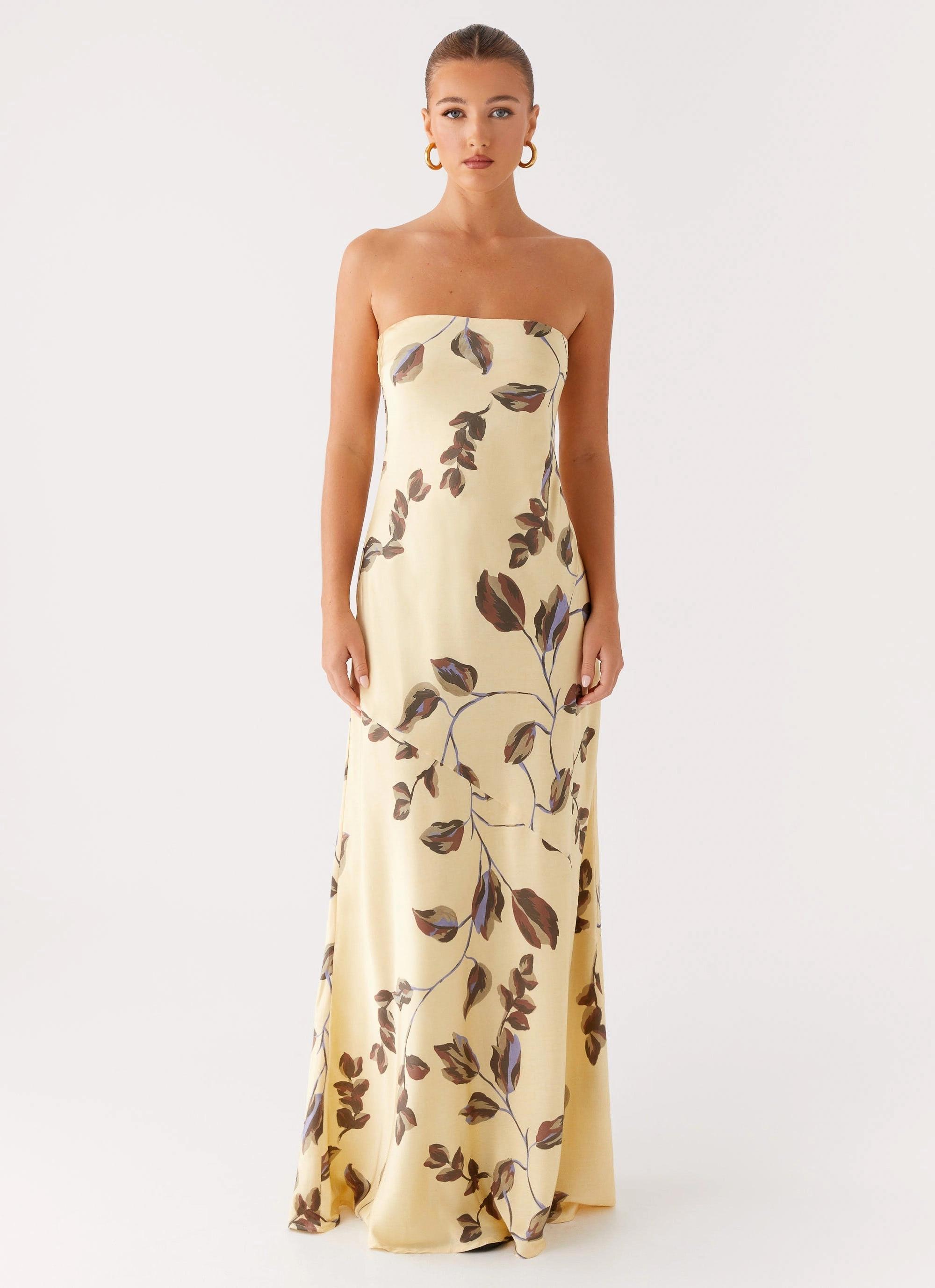 Alisa Strapless Maxi Dress - Buttercream Bliss Perfect Waist