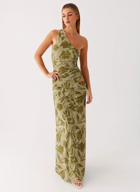 Sunset Glow Tulle Air Georgiana Maxi Dress - Jade Fern