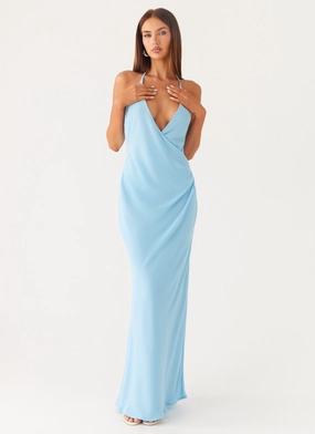 Just A Kiss Cowl Maxi Dress - Turquoise FoldablePackaging