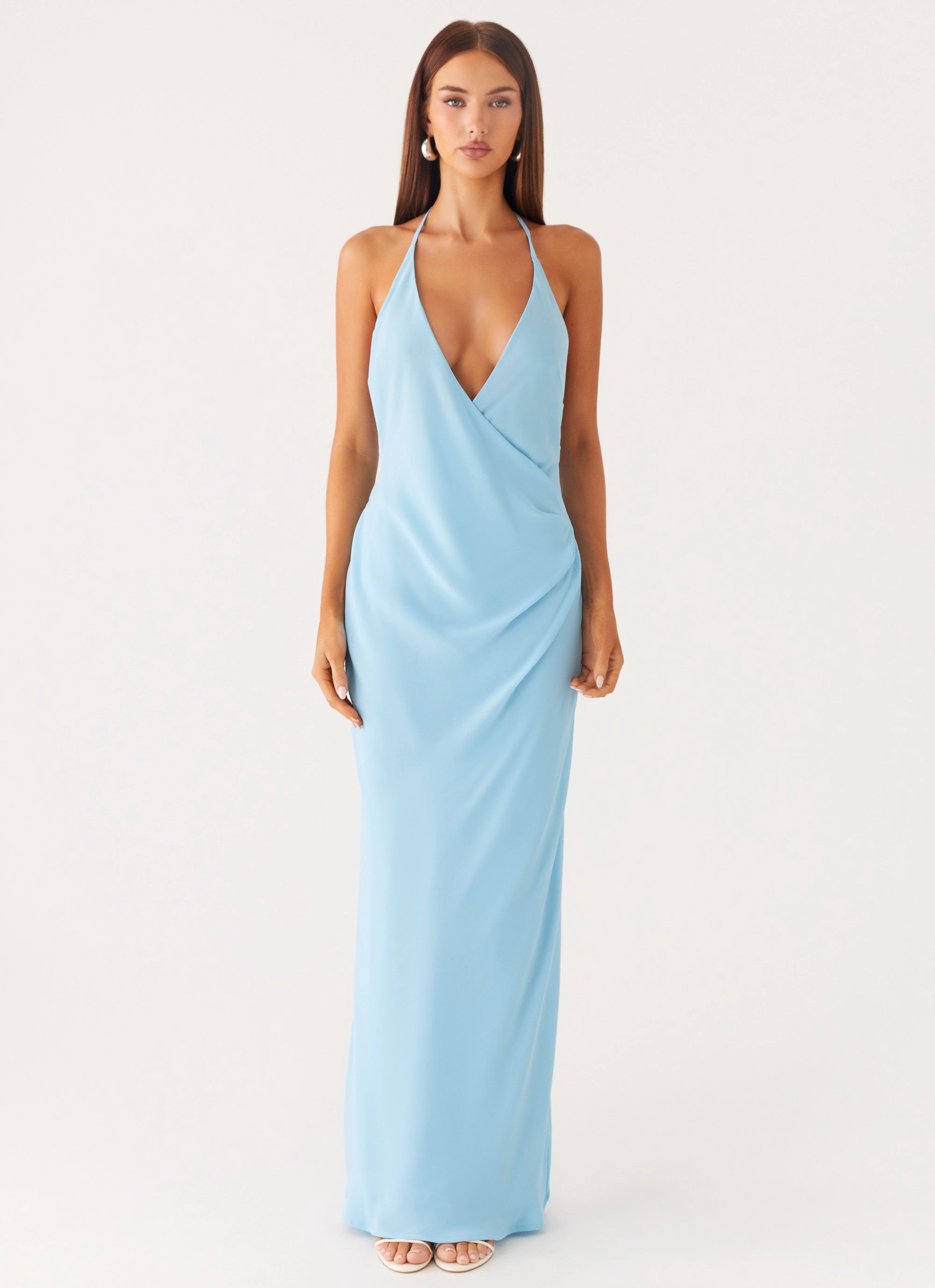 Style Upgrade Sage Glow Just A Kiss Cowl Maxi Dress - Turquoise