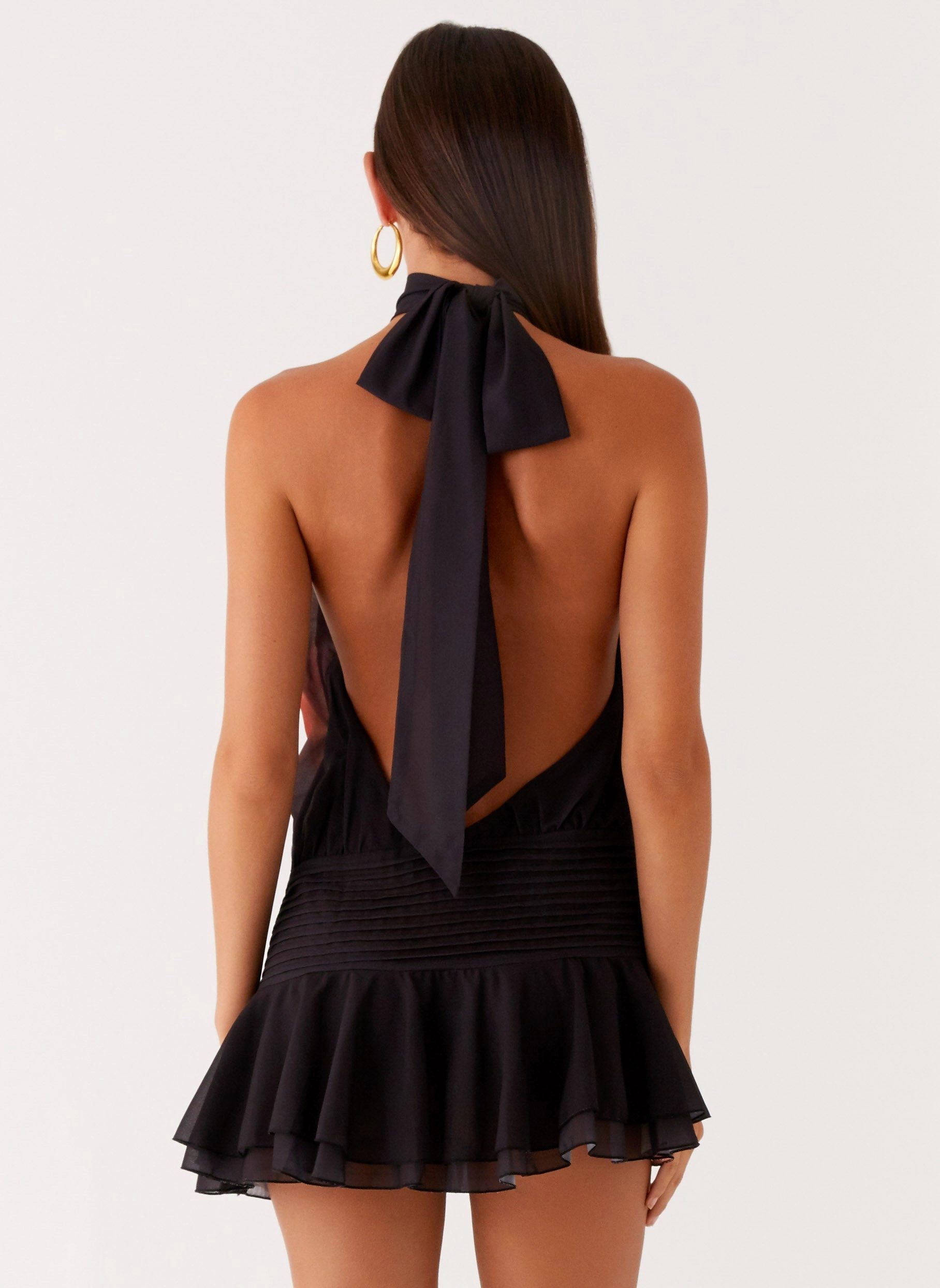 Texture Edge Polished Look Willow Chiffon Mini Dress - Moody Floral