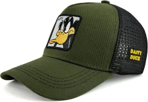 Unisex Embroidered Patch Anime Mesh Cartoon Character 5 Panel Cotton Animal Applique Trucker Baseball Caps