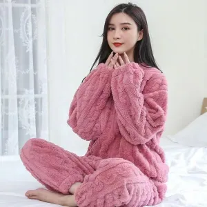 Unisex Jacquard Cotton Velvety Pajama Set