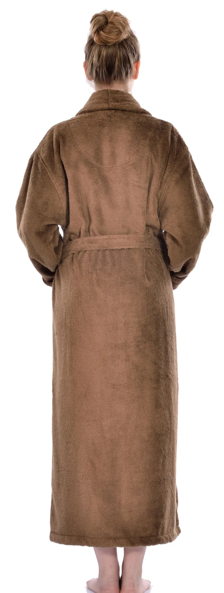 Unisex Terry Bathrobe, Coffee, OSFM