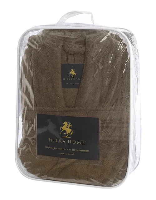 Unisex Terry Bathrobe, Coffee, OSFM