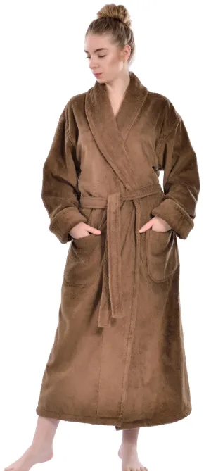 Unisex Terry Bathrobe, Coffee, OSFM