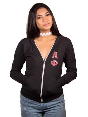 Unisex Triblend Lightweight Hoodie with Sewn-On Letters