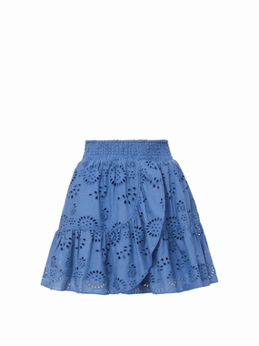 Izzy Skirt In Steel Blue San Andr??s Eyelet Relaxed Mood