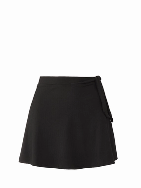 Summer Essentials Swim Amy Swim Skirt In Black Texture