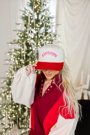 Upside Down Naughty Trucker Hat Convertible Neckline