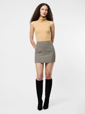 Houndstooth Wool Mini Skirt Breezy Fit