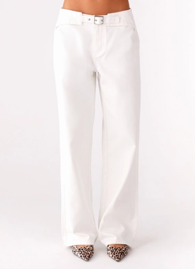 Texas Low Rise Jeans - White Brushed Interior Sleek Shape