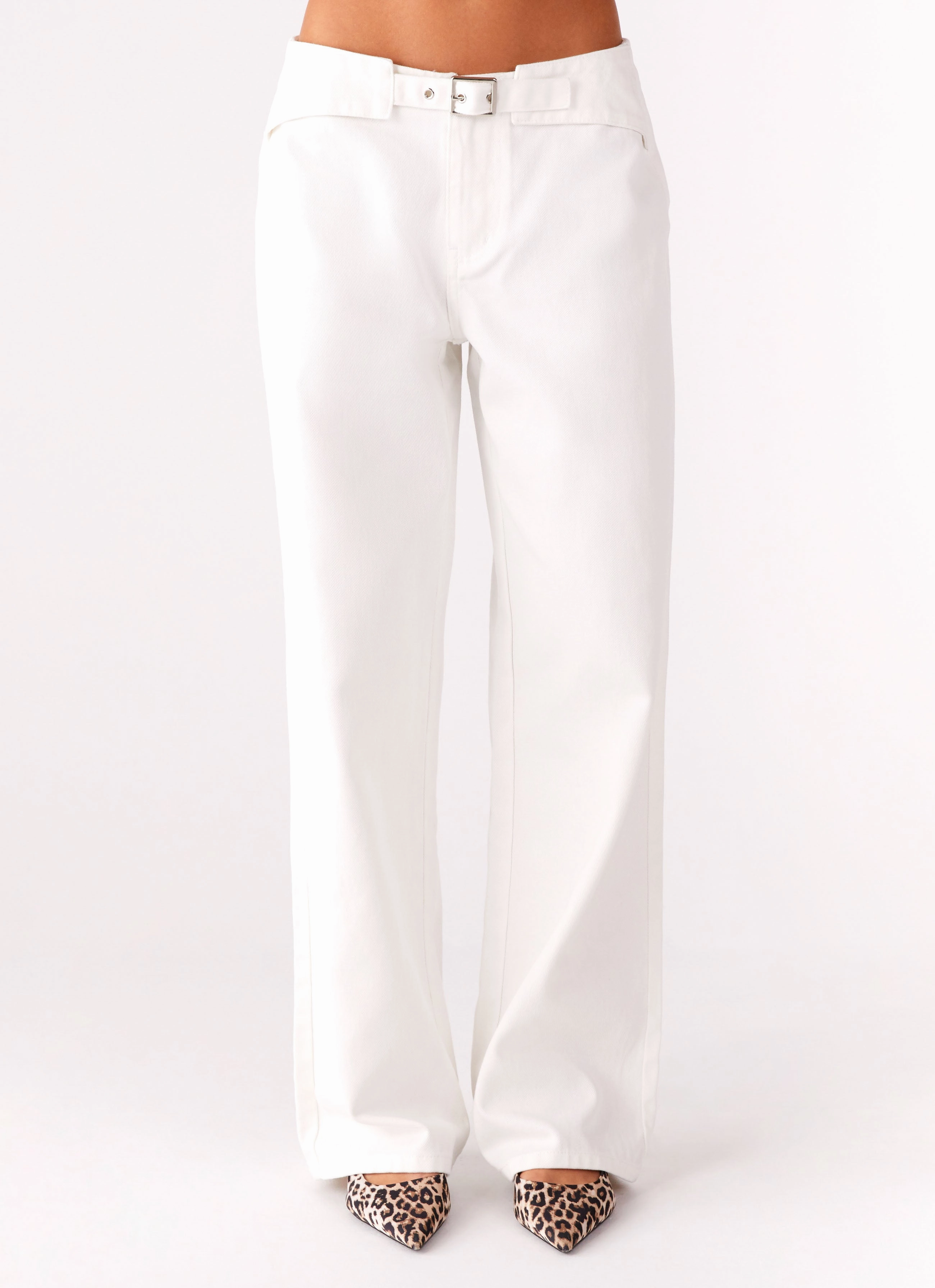 Texas Low Rise Jeans - White Brushed Interior Sleek Shape