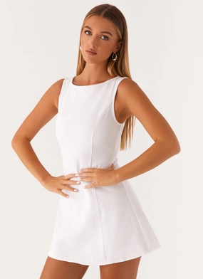 Daily Mood Rochelle Denim Mini Dress - White