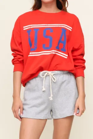 Usa Sunday Sweatshirt Reinforced Hemline