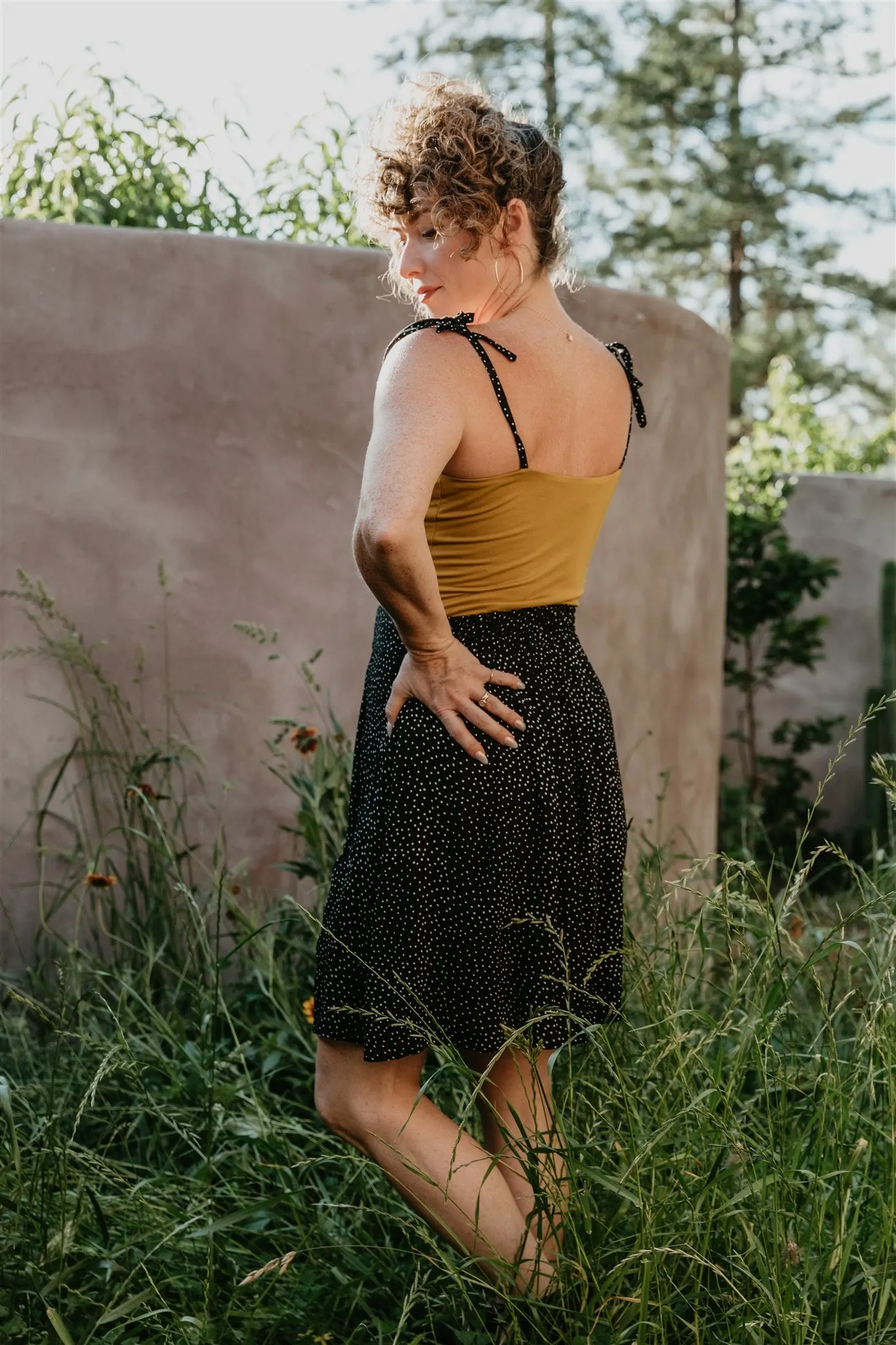 Ventilated Side Panels Minnie Top in Mustard Modal