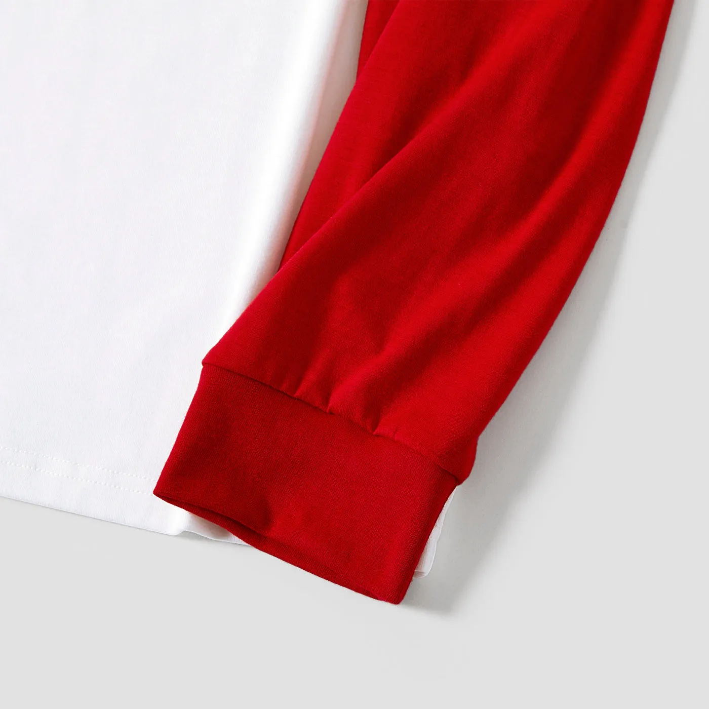 Valentine's Day Family Matching Heart Pattern Stripe Crew Neck Pajamas (Flame Resistant)