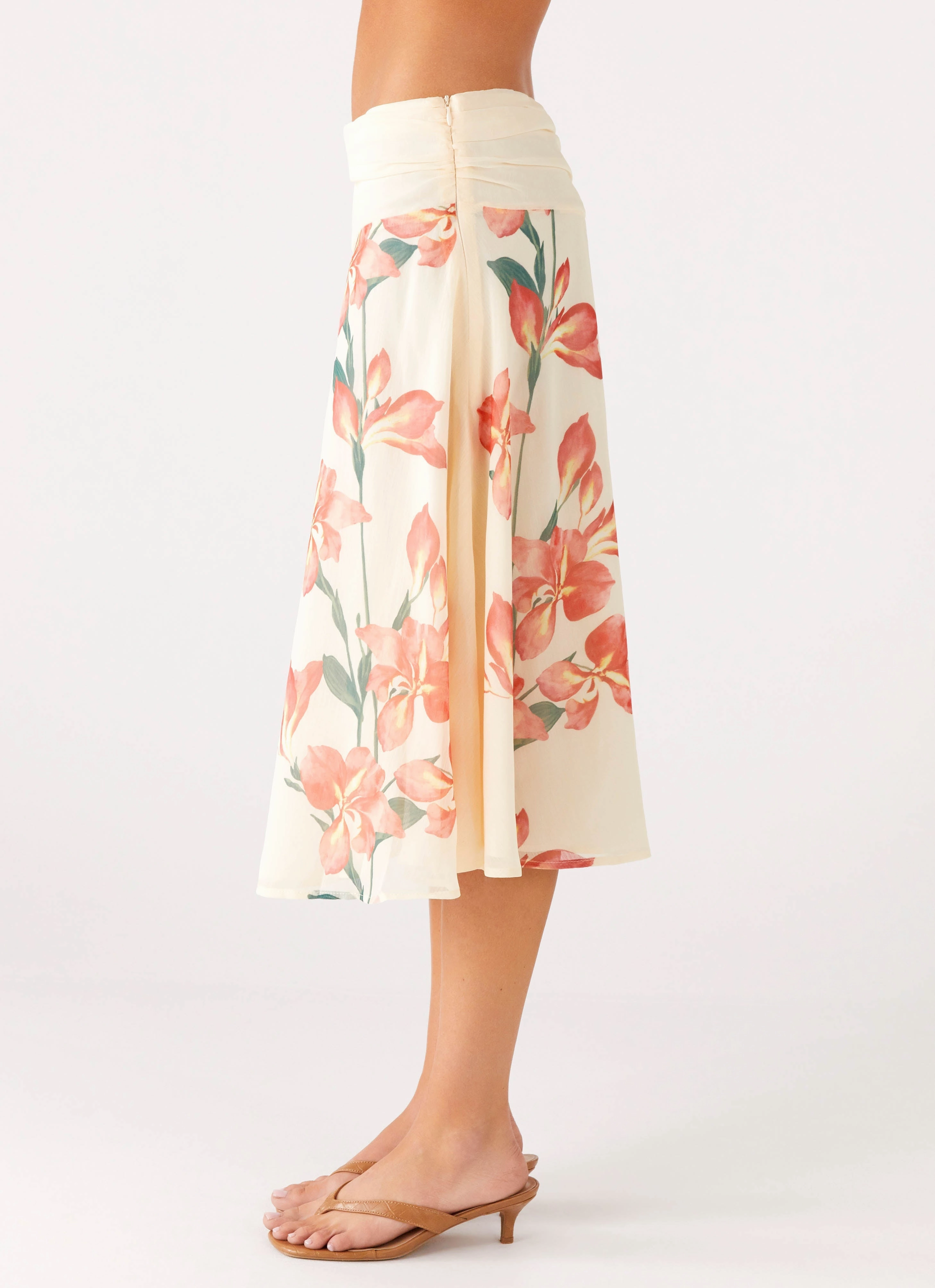 flowy silhouette Anti Pilling Treatment Valley Midi Skirt - Siena Floral
