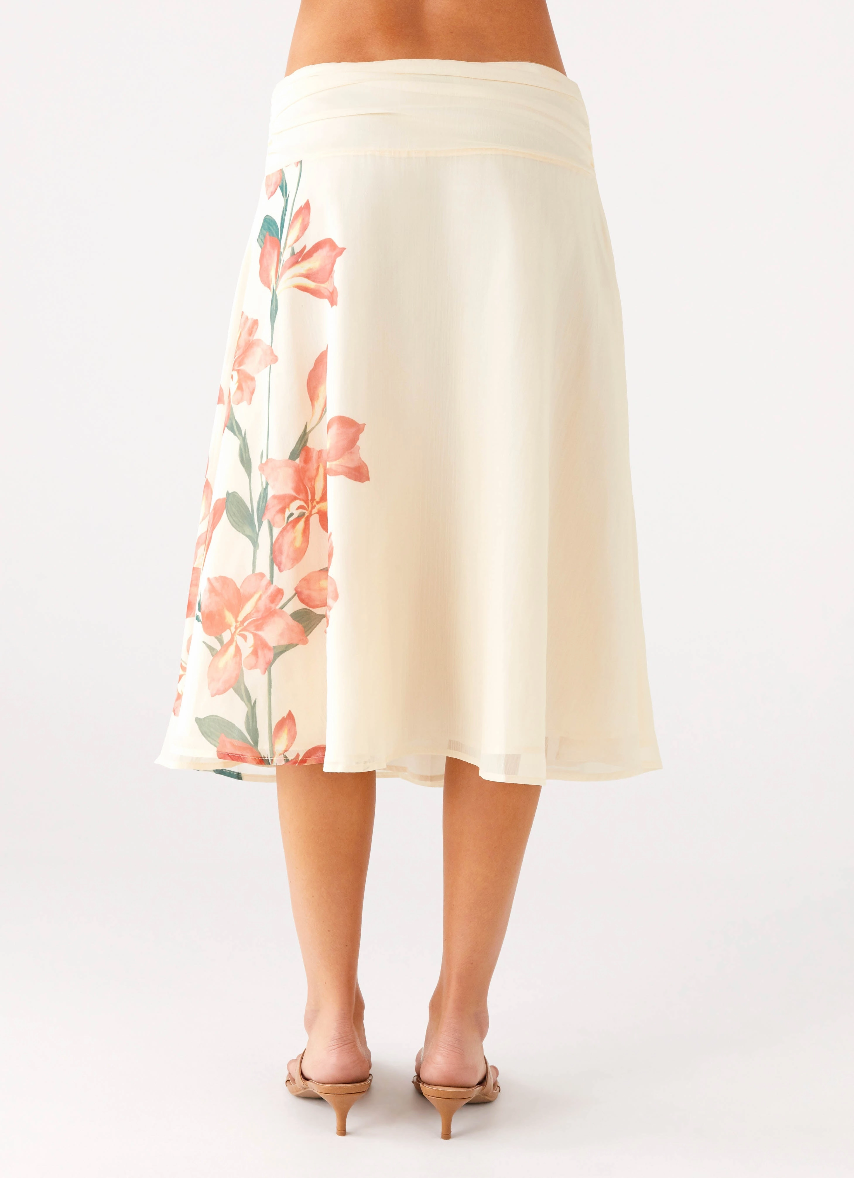 Minimalist Style Water Repellent Valley Midi Skirt - Siena Floral