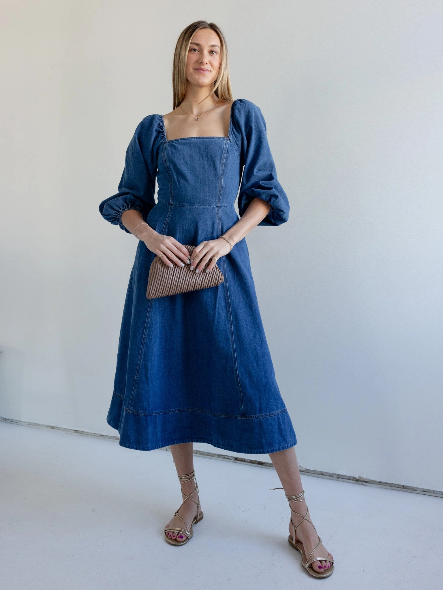 Vanessa Denim Midi Dress Walk Grace Date night