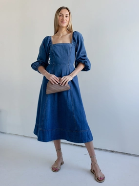 Vanessa Denim Midi Dress Walk Grace Date night