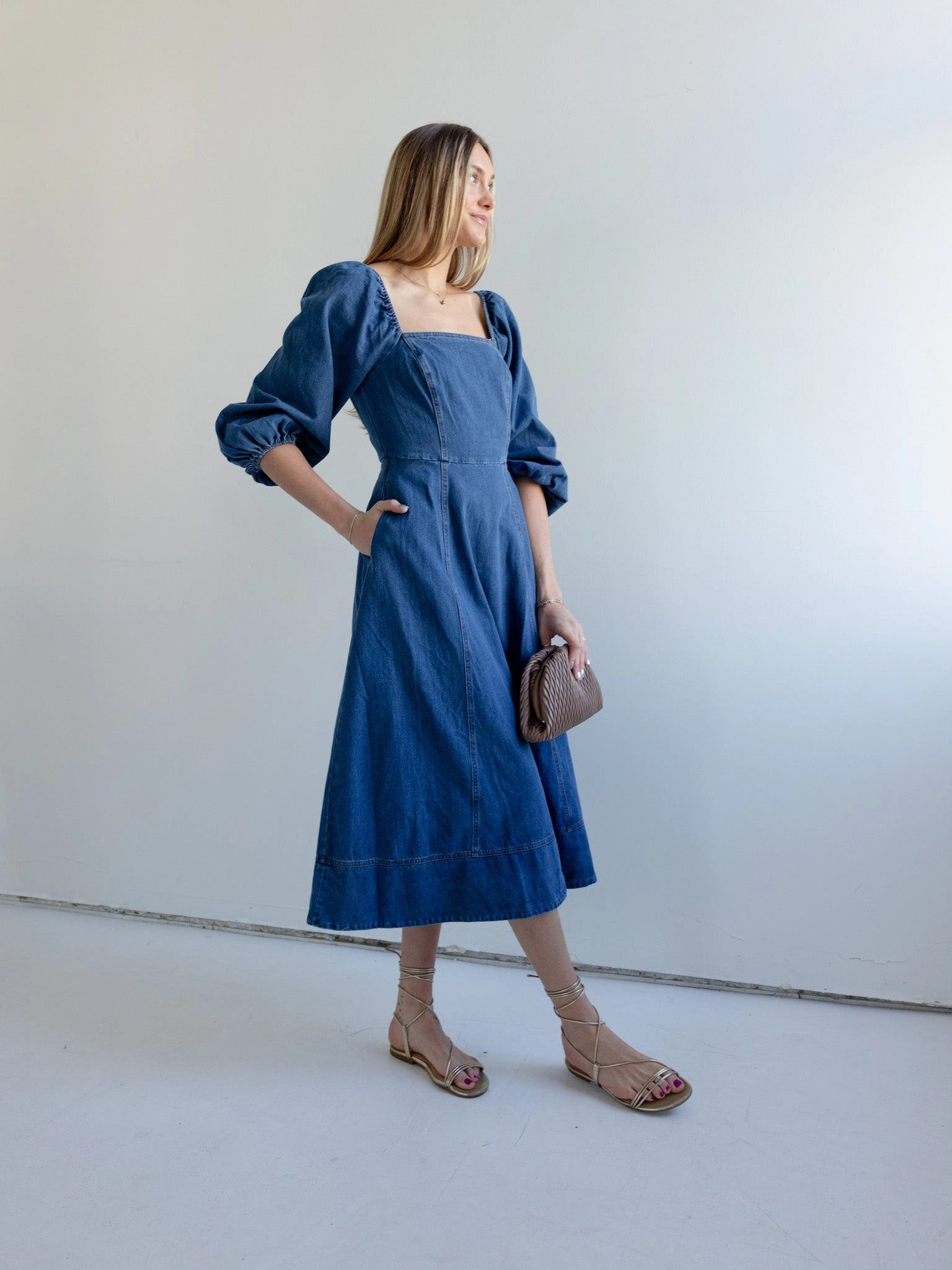 Relaxed Style Vanessa Denim Midi Dress