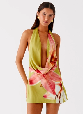 Varindra Cowl Mini Dress - Jungle Floral Maternity-Fit Lounge Cut