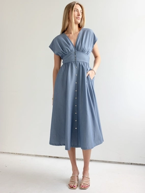 Vega Chambray Dress Warm Palette Ombre-Effect