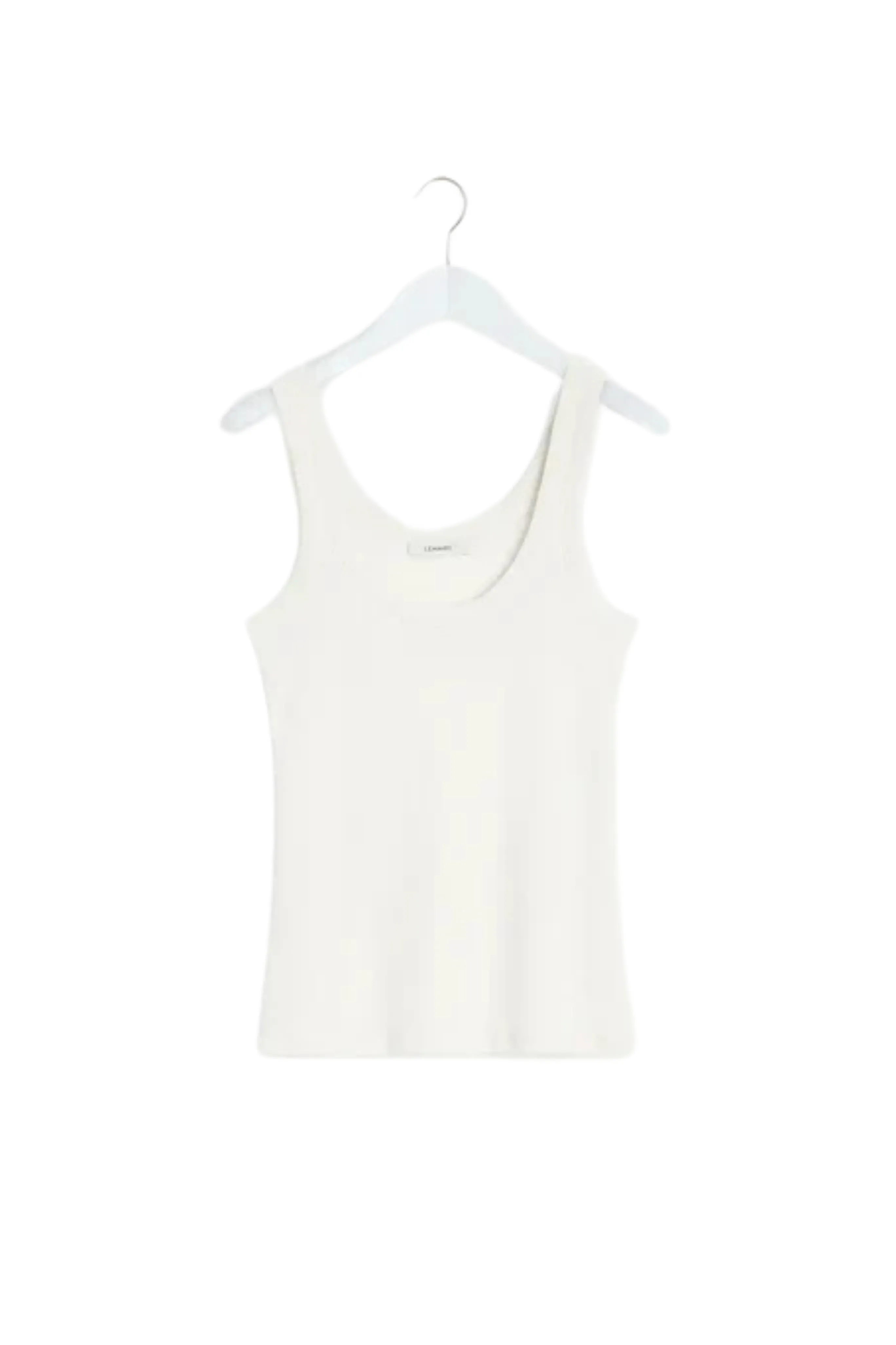Fleece Pullover Rib Tank Top in Light Cream