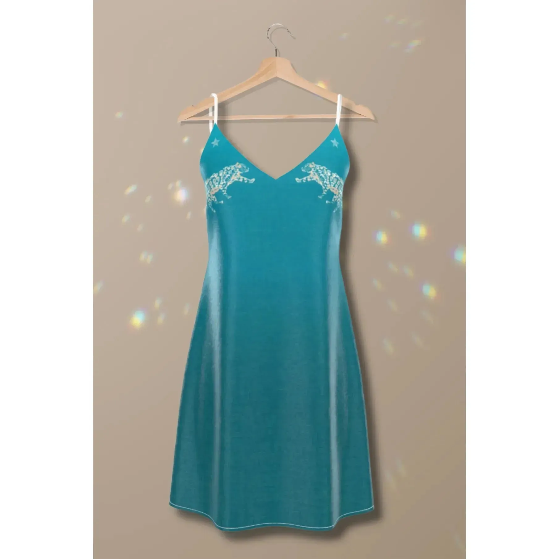 Vela Silk Slip Dress in Jaguar Stars