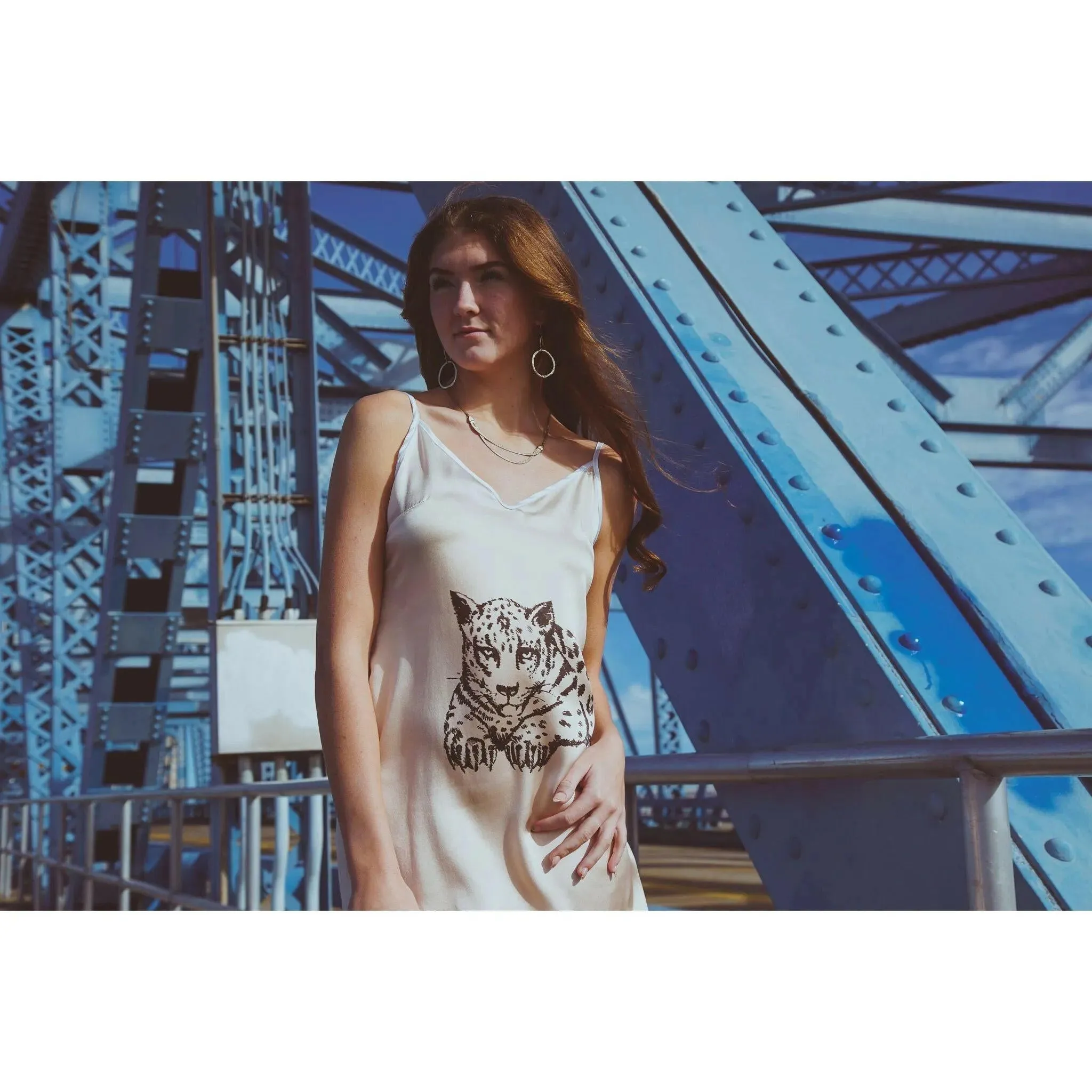 Vela Silk Slip Dress in Jaguar