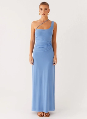 Larisa Maxi Dress - Cornflower Blue Layered Fit Quick Fit