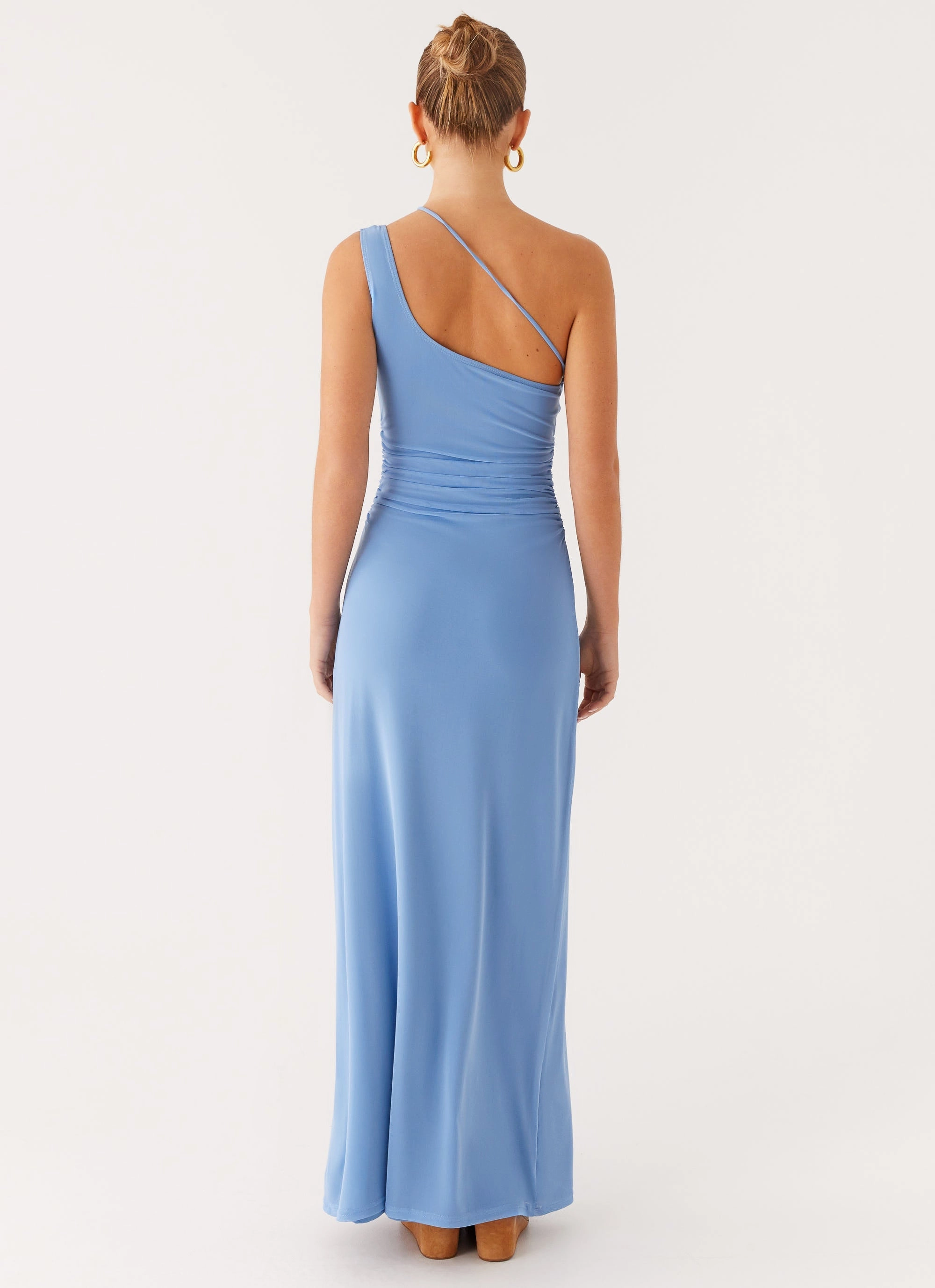 Larisa Maxi Dress - Cornflower Blue Texture Soft Flowing Texture