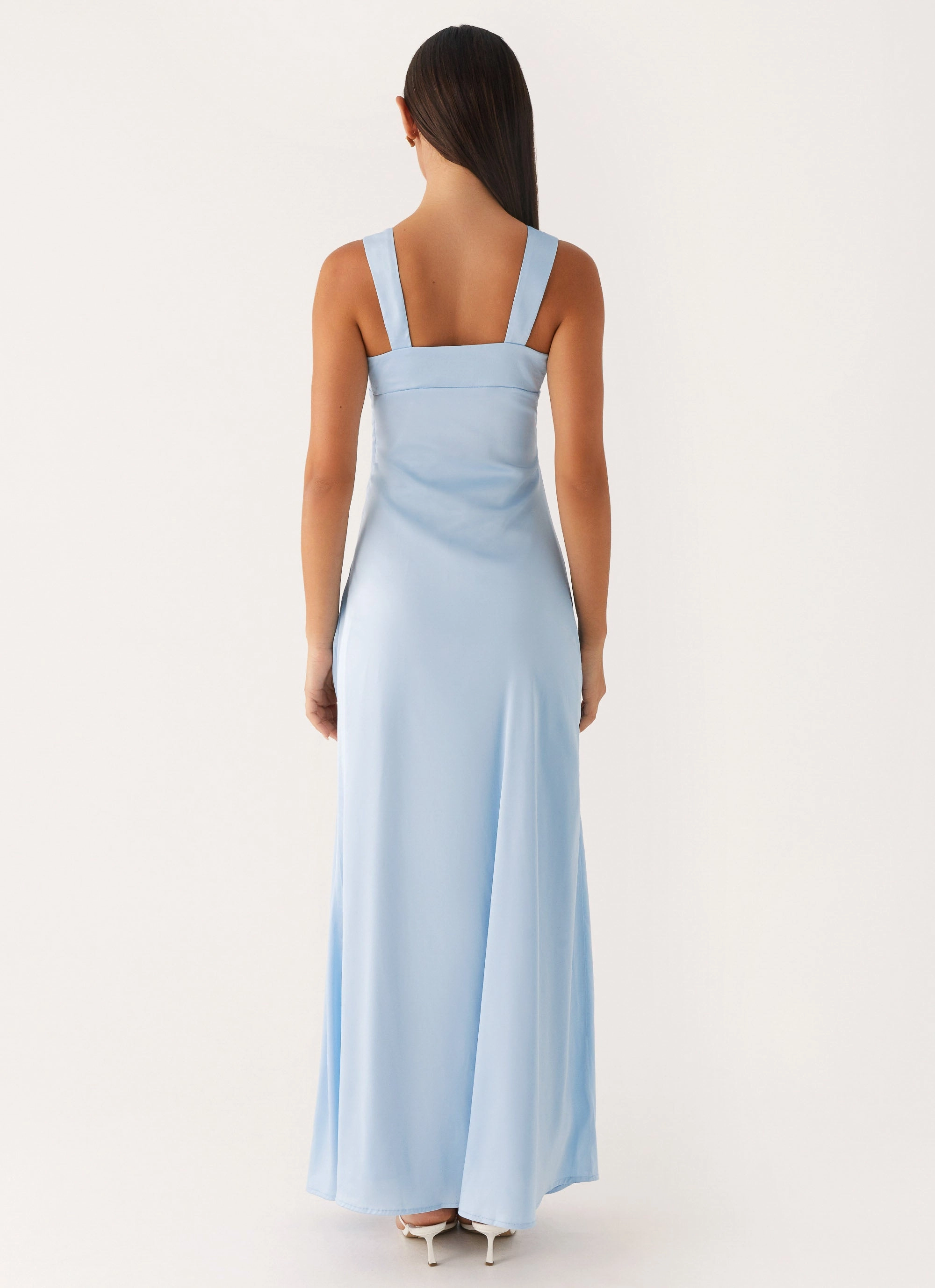 Odette Satin Maxi Dress - Blue Luxe Look