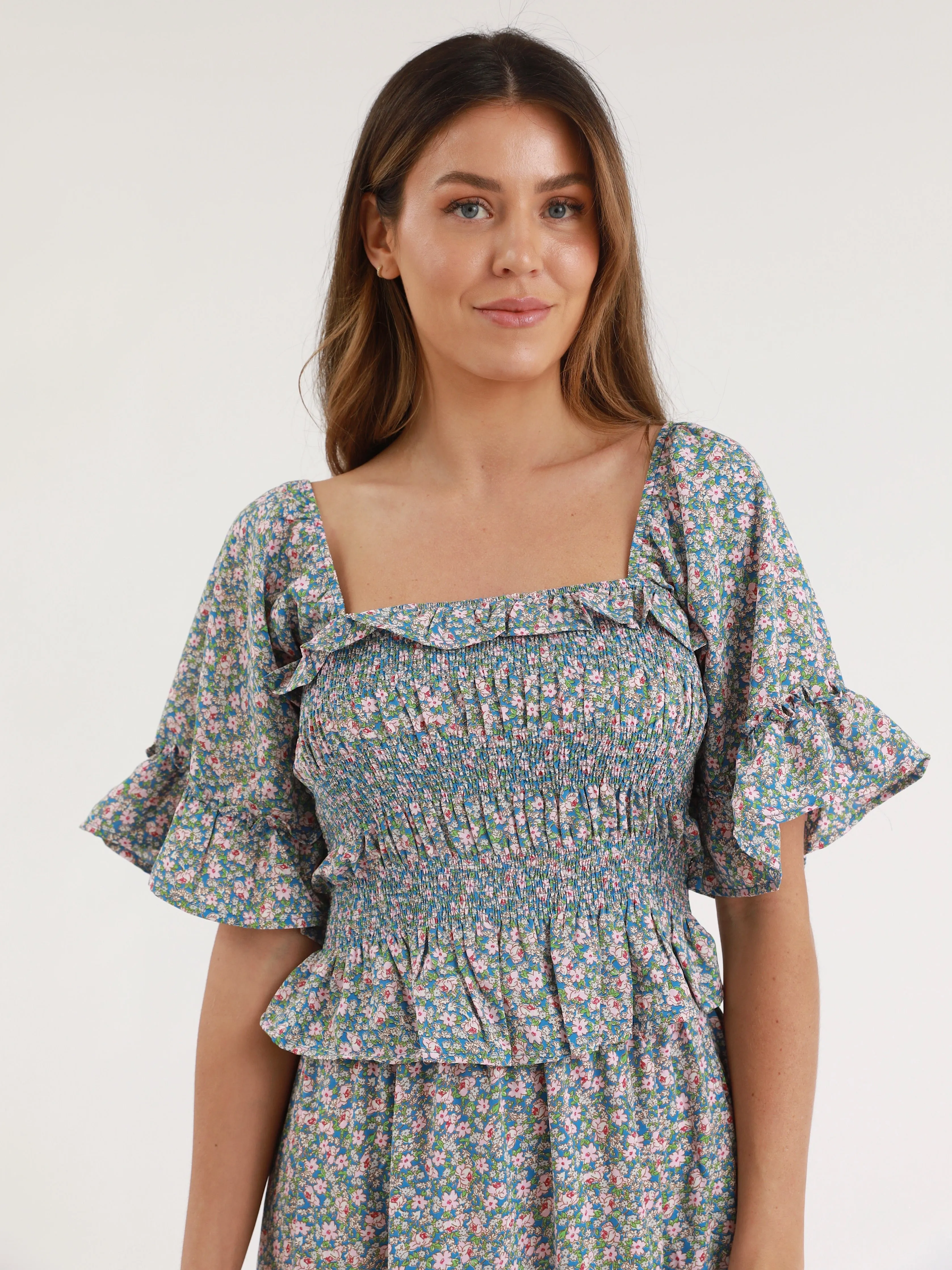 Thermal Regulation Fabric FlexibleCuff Billie Floral Blouse