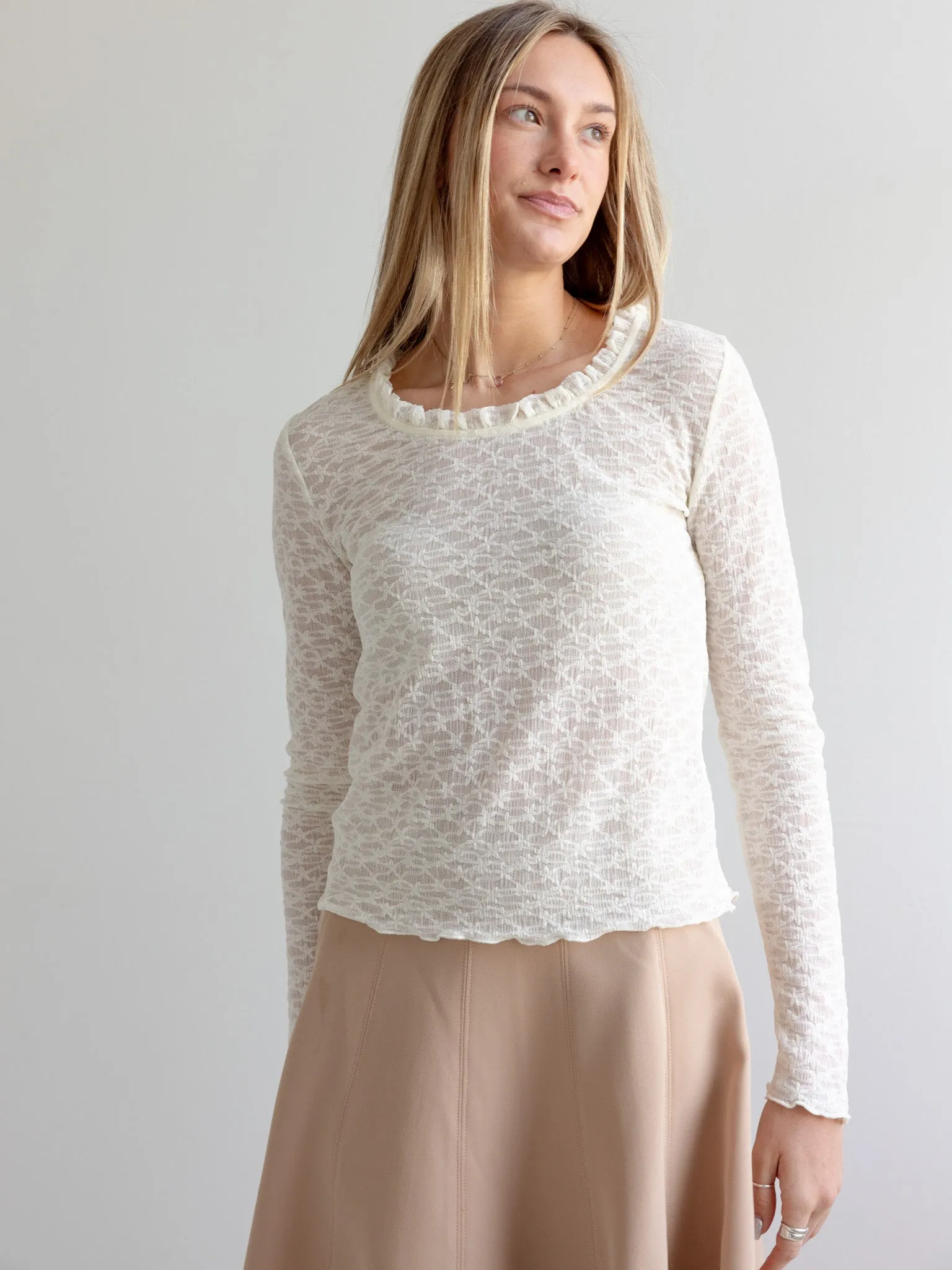 Relaxed Tee EasyCareMaterial Lillian Lace Top
