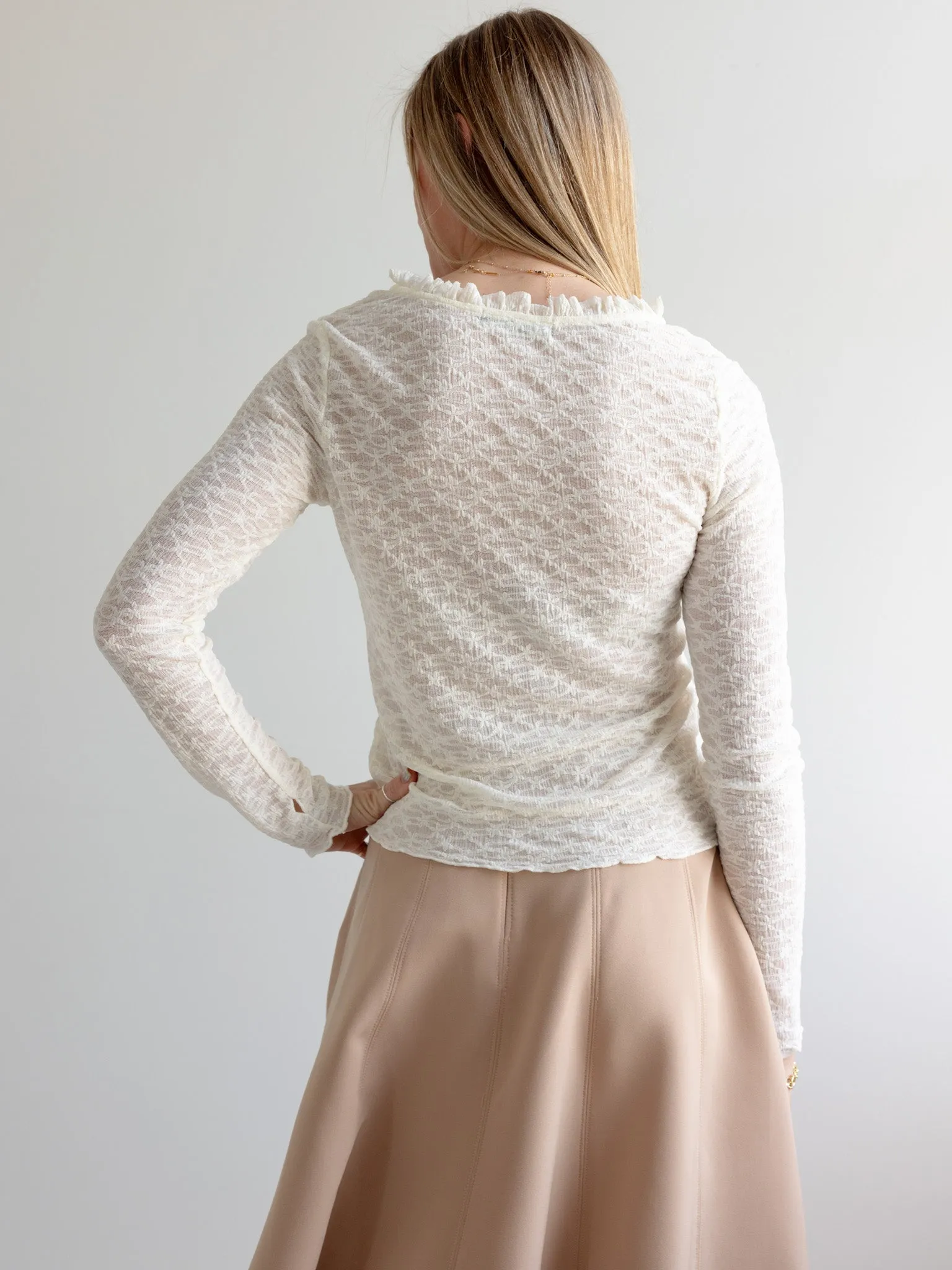 Garment Washed Lillian Lace Top