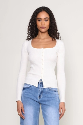 Emelie Button Up Sweater Cozy Texture