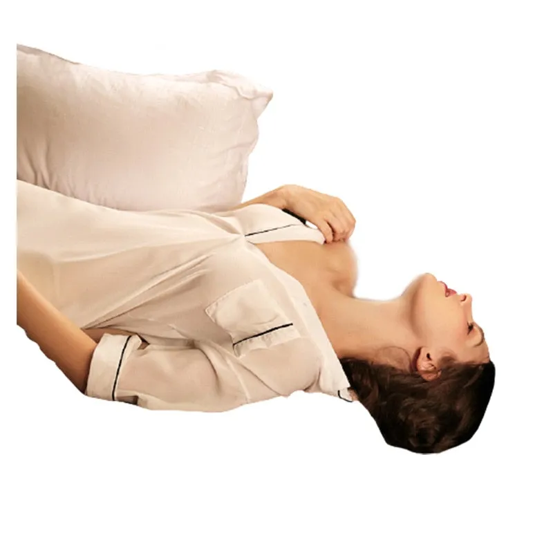 VenusFox boyfriend wind shirt sexy pajamas female sexy nightgown long white shirt thin loose temptation one generation