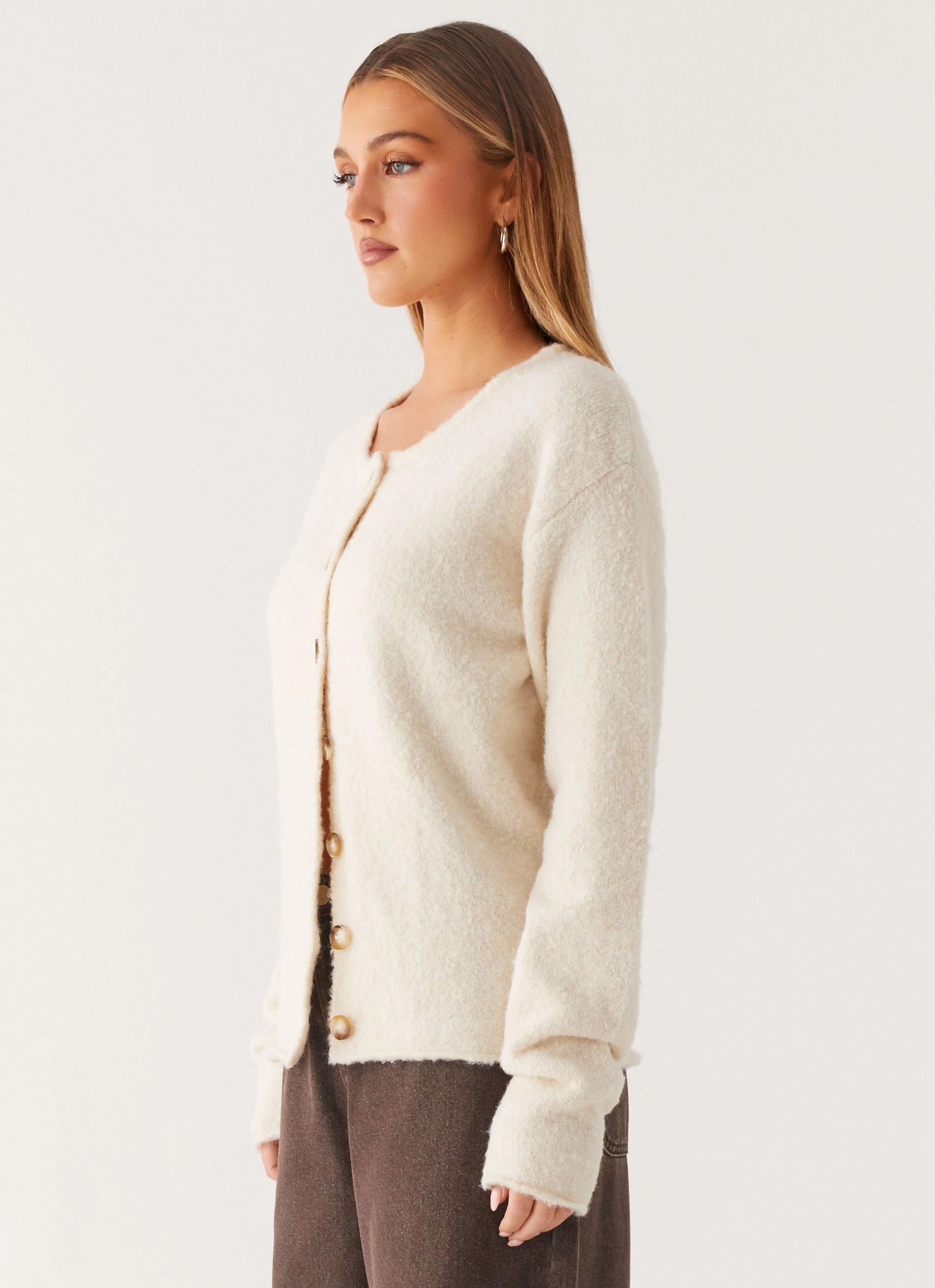 Hypoallergenic Lining Vera Knit Cardigan - Ivory