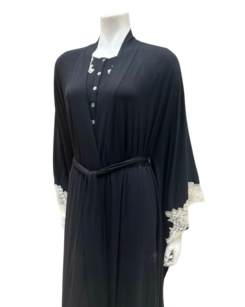 Verdiani Black Butterfly Effect Modal Morning Robe
