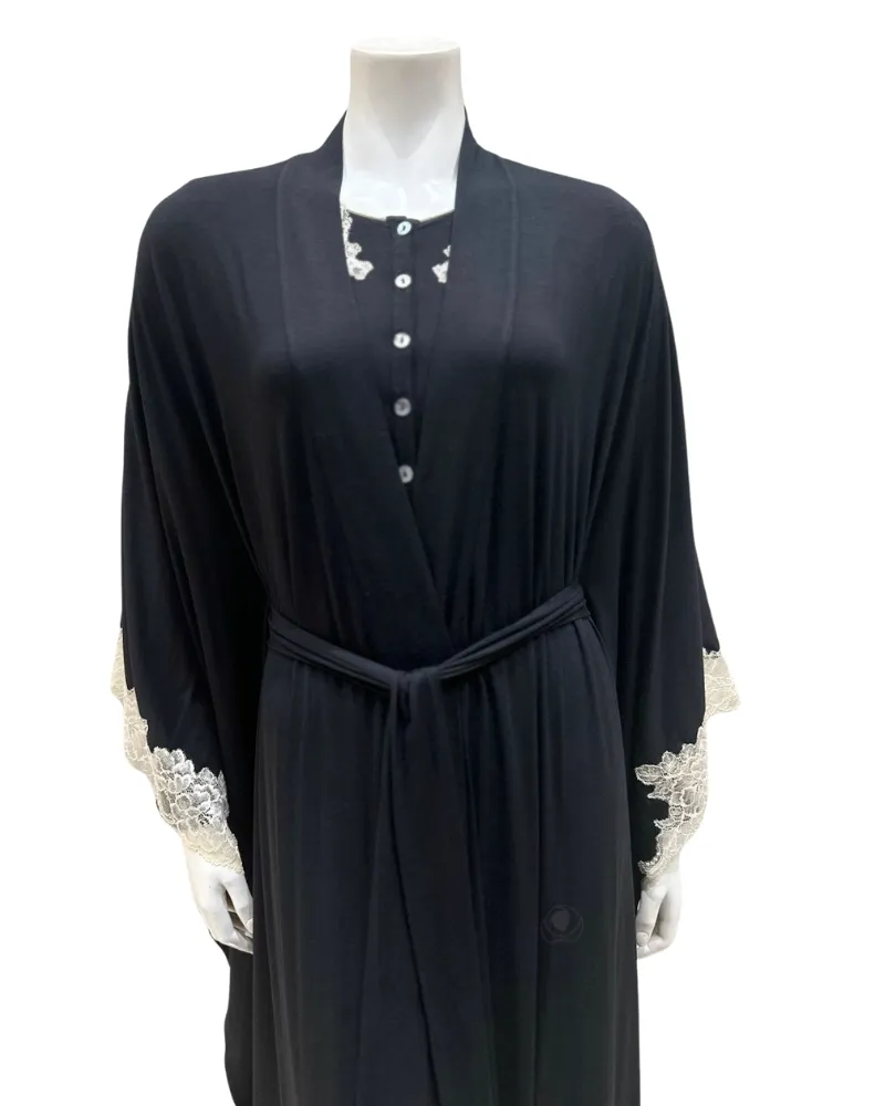 Verdiani Black Butterfly Effect Modal Morning Robe