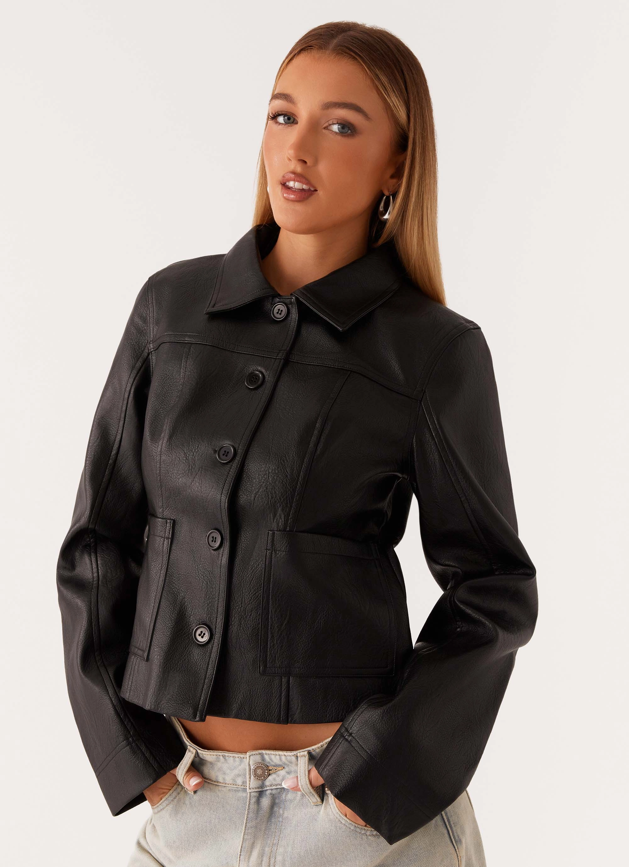 Verona Faux Leather Jacket - Black Warm Thinsulate