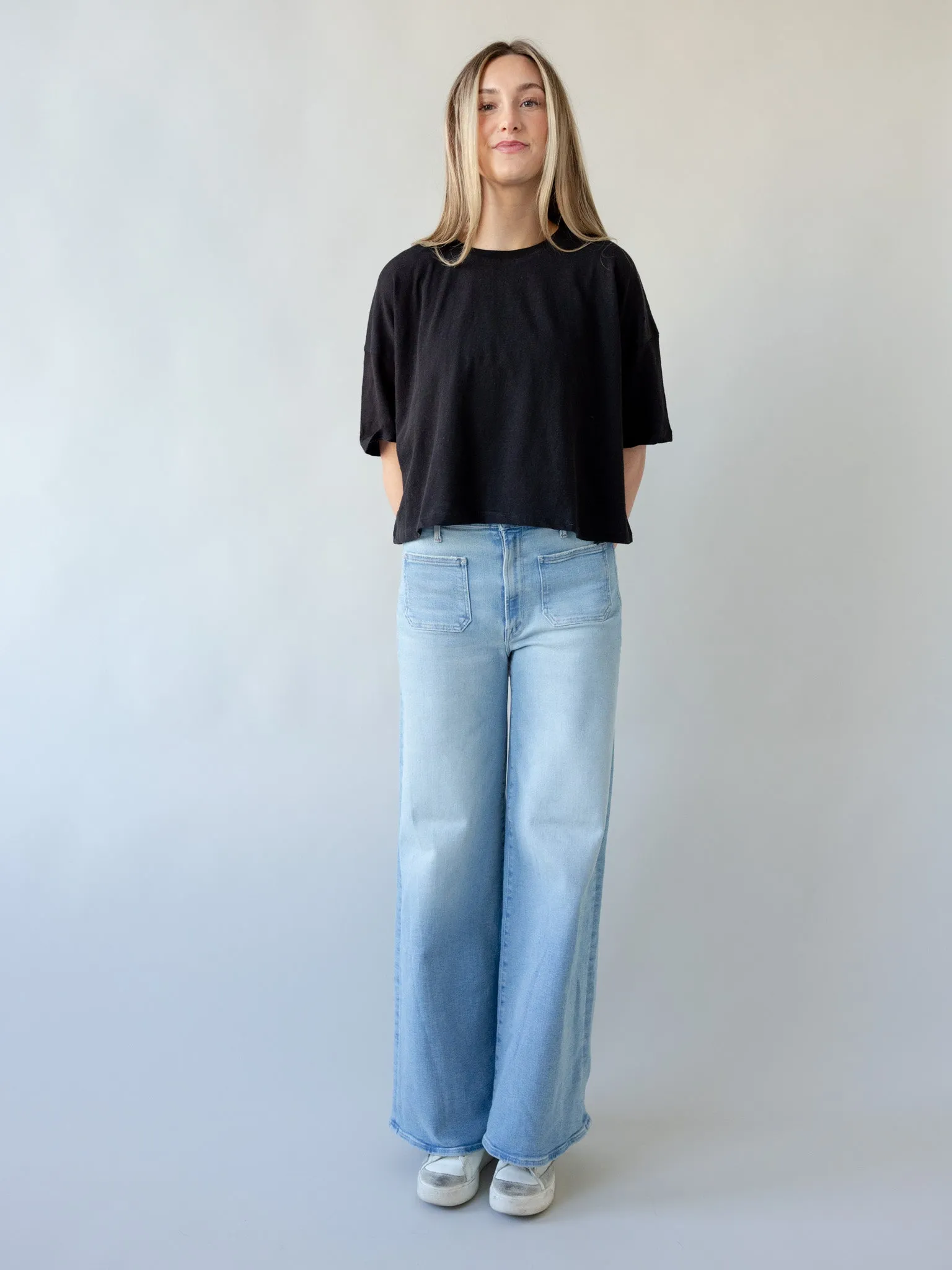 Colby Linen Tee - Black OversizedFit