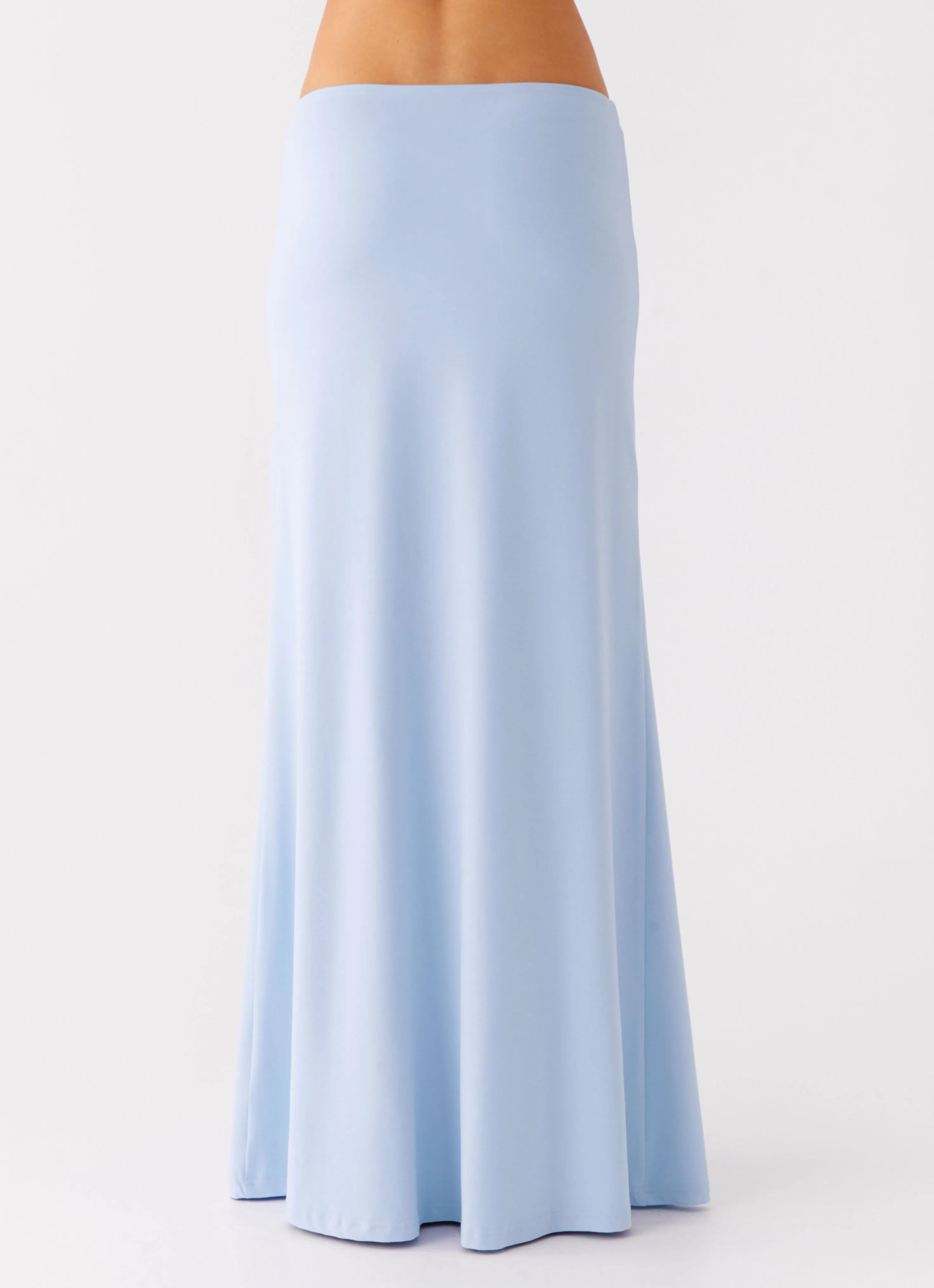 Like A Flower Maxi Skirt - Baby Blue Reinforced Stitching