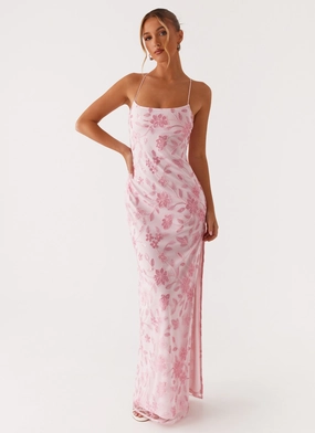 Edge Detail Beach Walk Bright Lights Beaded Maxi Dress - Pink